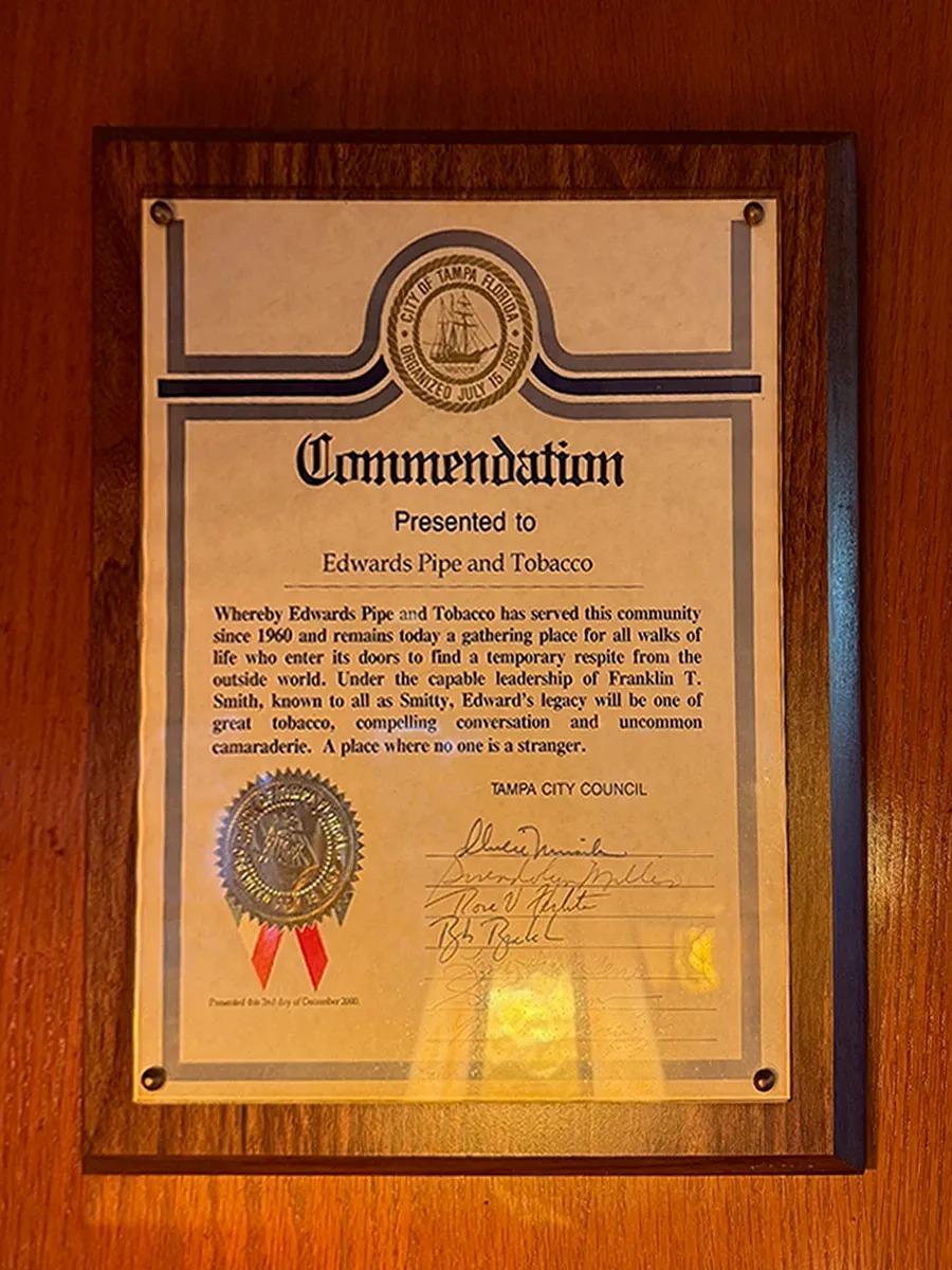 Tampa City Council Commendation