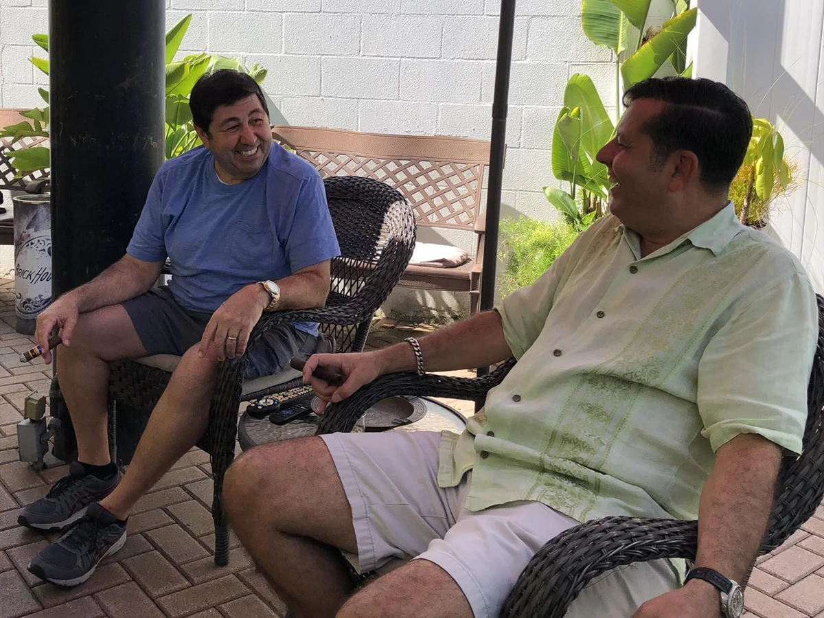 Relaxing on the patio